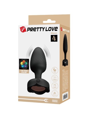 PRETTY LOVE - OLMAN PLUG ANAL COM LUZ LED PRETO 8,8 CM