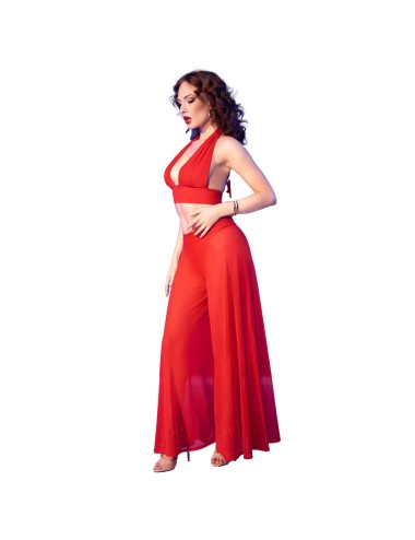 CHILIROSE - CR 4857 CONJUNTO DE BLUSA E CALÇA VERMELHA TAMANHO P