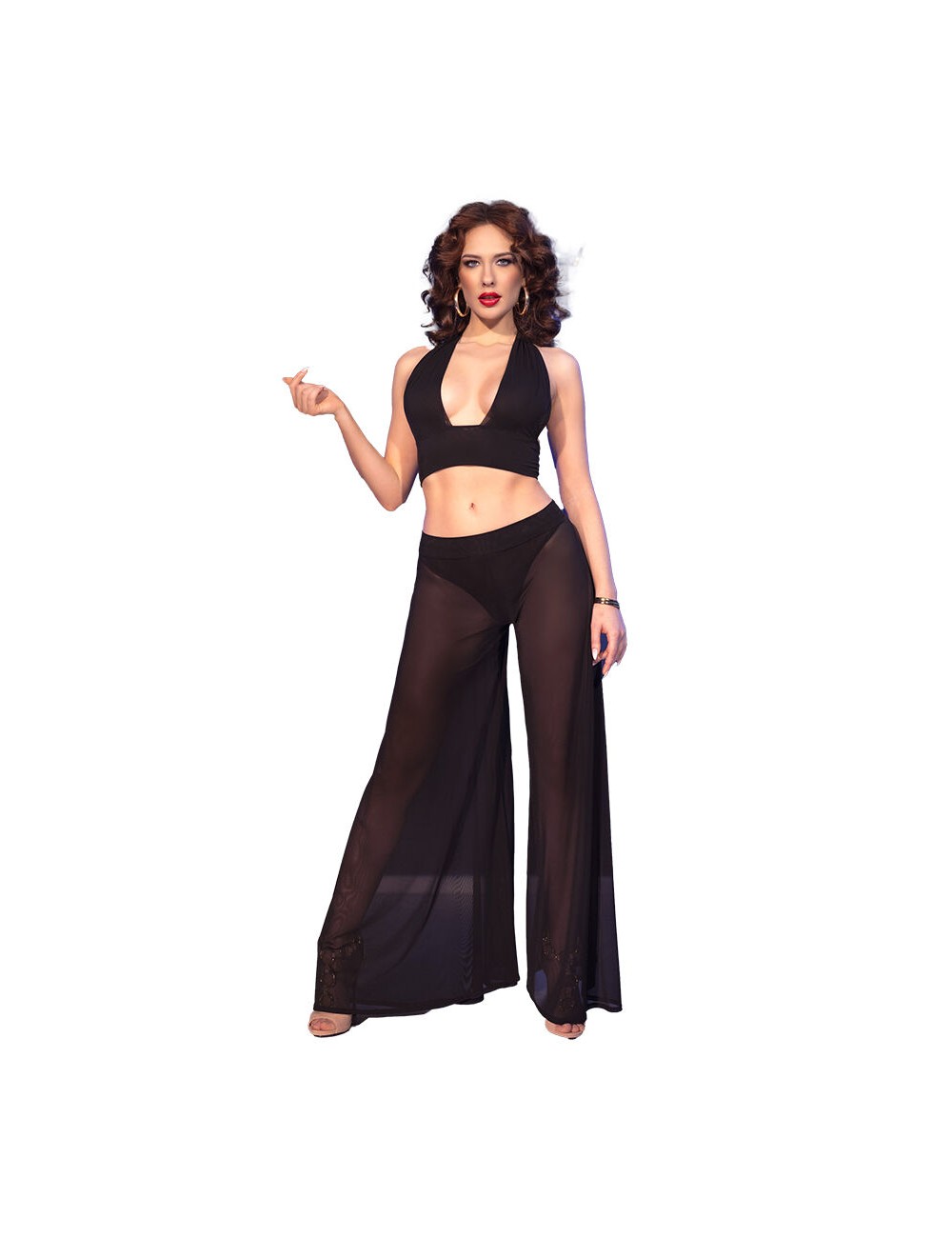 CHILIROSE - CR 4857 CONJUNTO DE BLUSA E CALÇA PRETA TAMANHO P CHILIROSE - CR 4857 CONJUNTO DE BLUSA E CALÇA PRETA TAMANHO P