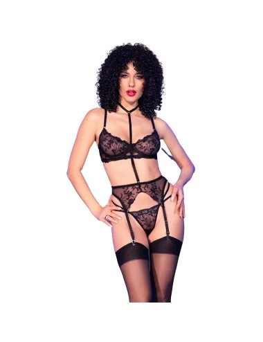 CHILIROSE - CR 4852 CONJUNTO DE LINGERIE PRETO TAMANHO M