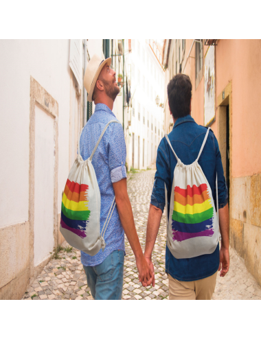PRIDE - MOCHILA COM BANDEIRA LGBT DE ALGODO