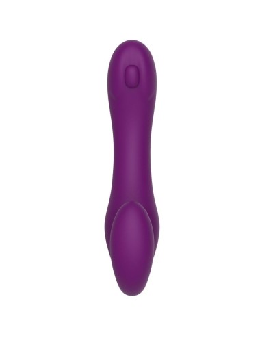 XOCOON - VIBRADOR STRAP-ON 2 EM 1 SEM ALÇAS COM CONTROLE REMOTO ROXO