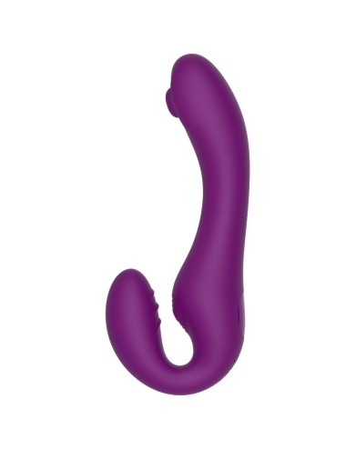 XOCOON - VIBRADOR STRAP-ON 2 EM 1 SEM ALÇAS COM CONTROLE REMOTO ROXO