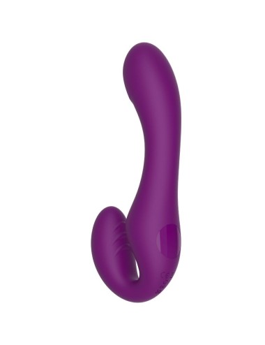 XOCOON - VIBRADOR STRAP-ON 2 EM 1 SEM ALÇAS COM CONTROLE REMOTO ROXO