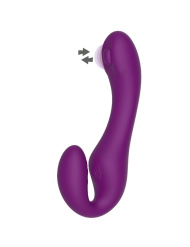 XOCOON - VIBRADOR STRAP-ON 2 EM 1 SEM ALÇAS COM CONTROLE REMOTO ROXO