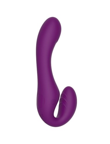 XOCOON - VIBRADOR STRAP-ON 2 EM 1 SEM ALÇAS COM CONTROLE REMOTO ROXO