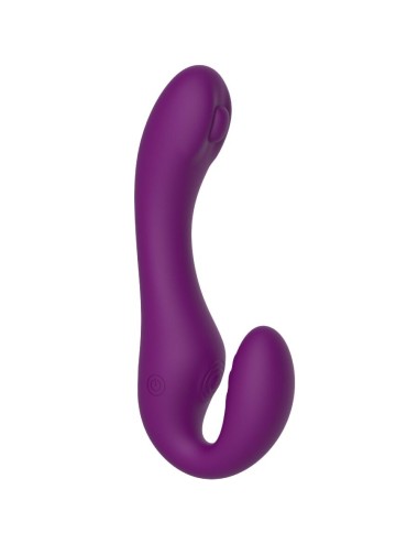 XOCOON - VIBRADOR STRAP-ON 2 EM 1 SEM ALÇAS COM CONTROLE REMOTO ROXO
