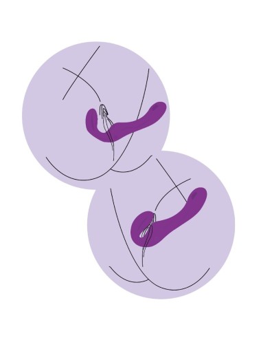 XOCOON - VIBRADOR STRAP-ON 2 EM 1 SEM ALÇAS COM CONTROLE REMOTO ROXO