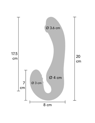 XOCOON - VIBRADOR STRAP-ON 2 EM 1 SEM ALÇAS COM CONTROLE REMOTO ROXO