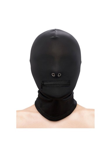NS NOVELTIES - FETISH & FASHION FECHADO BOCA COM ZÍPER CAPUZ NYLON PRETO