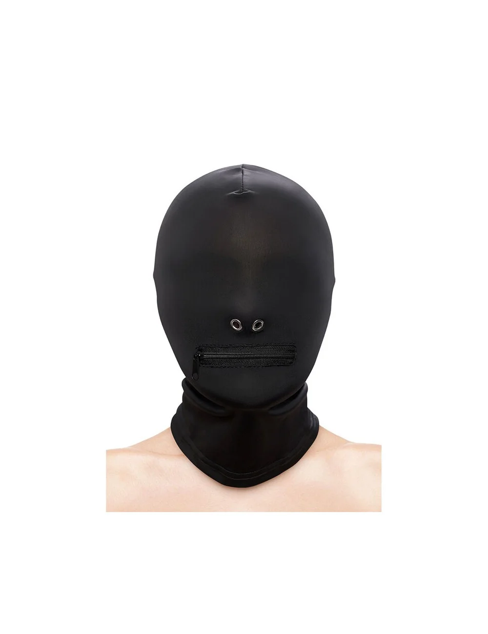 NS NOVELTIES - FETISH & FASHION FECHADO BOCA COM ZÍPER CAPUZ NYLON PRETO