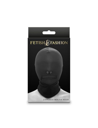 NS NOVELTIES - FETISH & FASHION FECHADO BOCA COM ZÍPER CAPUZ NYLON PRETO