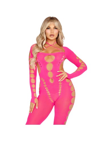 LEG AVENUE - BODYSTOCKING ROSA COM COSTAS ABERTAS TAMANHO ÚNICO
