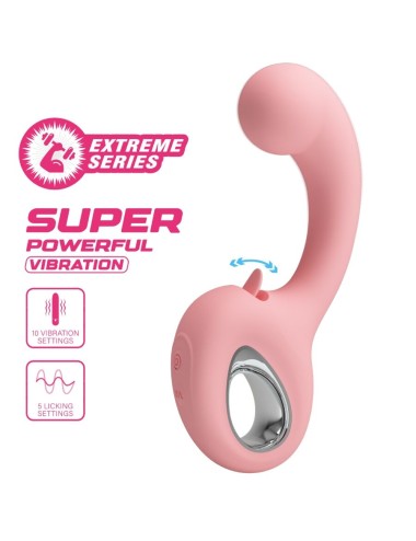 PRETTY LOVE - ERYNNYES VIBRADOR PONTO G + ESTIMULADOR DE CLITÓRIS 10 VIBRAÇÕES ROSA