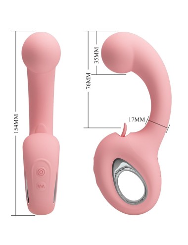 PRETTY LOVE - ERYNNYES VIBRADOR PONTO G + ESTIMULADOR DE CLITÓRIS 10 VIBRAÇÕES ROSA