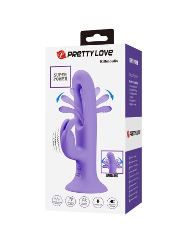 PRETTY LOVE - VIBRADOR DE COELHO KILLMOULIS 12 MODOS DE VIBRAÇÃO ROXO