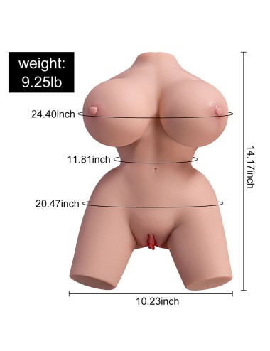 XISE - FRIEDA TRONCO FEMININO REALISTA COM VIBRAÇÃO 36 CM
