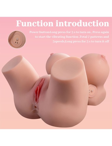 XISE - FRIEDA TRONCO FEMININO REALISTA COM VIBRAÇÃO 36 CM