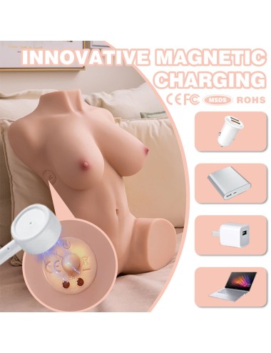 XISE - DANIA THRUSTING TORSO REALISTA COM VIBRAÇÃO FEMININA 52 CM