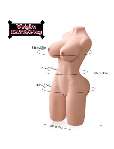 XISE - ERICA THRUSTING TORSO REALISTA COM VIBRAÇÃO FEMININA 84 CM