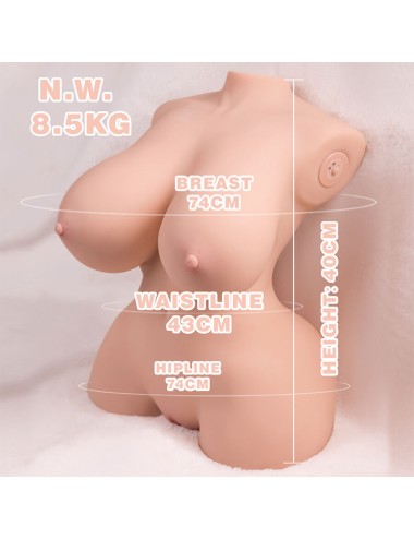 XISE - TORSO REALISTA DE IMPULSO PEQUENO COM VIBRAÇÃO FEMININA 40 CM