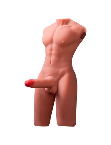 XISE - JASON MEIO CORPO TORSO MASCULINO REALISTA COM IMPULSO E VIBRAÇÃO 55 CM