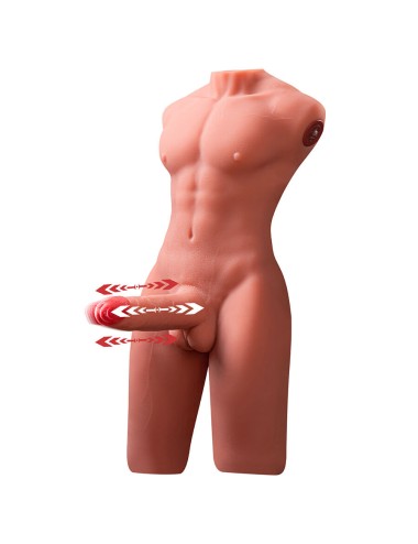 XISE - JASON MEIO CORPO TORSO MASCULINO REALISTA COM IMPULSO E VIBRAÇÃO 55 CM