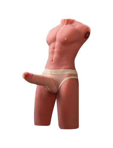 XISE - JASON MEIO CORPO TORSO MASCULINO REALISTA COM IMPULSO E VIBRAÇÃO 55 CM
