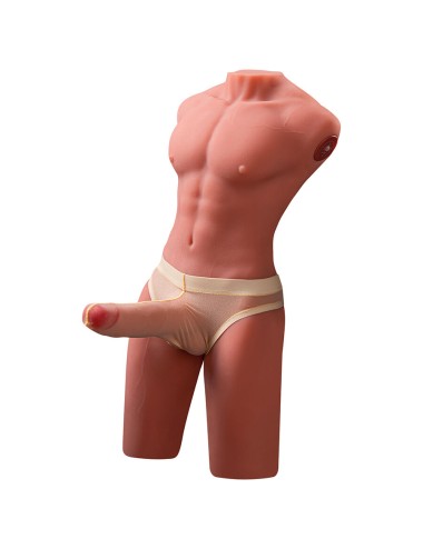 XISE - JASON MEIO CORPO TORSO MASCULINO REALISTA COM IMPULSO E VIBRAÇÃO 55 CM