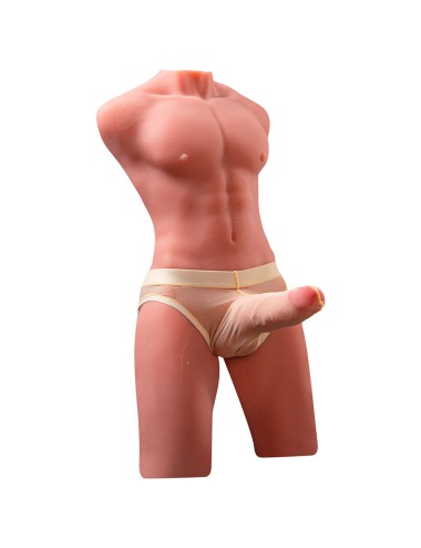 XISE - JASON MEIO CORPO TORSO MASCULINO REALISTA COM IMPULSO E VIBRAÇÃO 55 CM