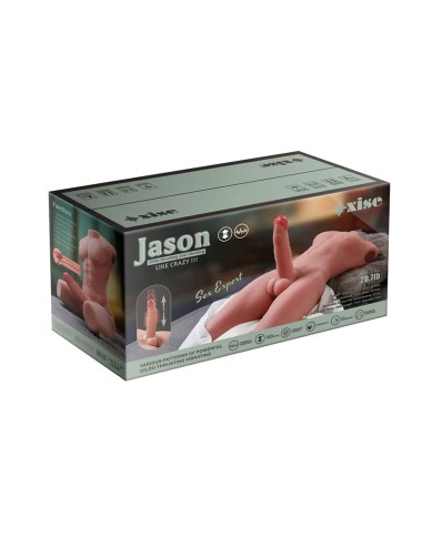 XISE - JASON MEIO CORPO TORSO MASCULINO REALISTA COM IMPULSO E VIBRAÇÃO 55 CM