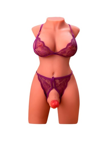 XISE - MIAH LADY BOY TORSO FEMININO COM DILDO COM VIBRAÇÃO E IMPULSIONAMENTO 55 CM