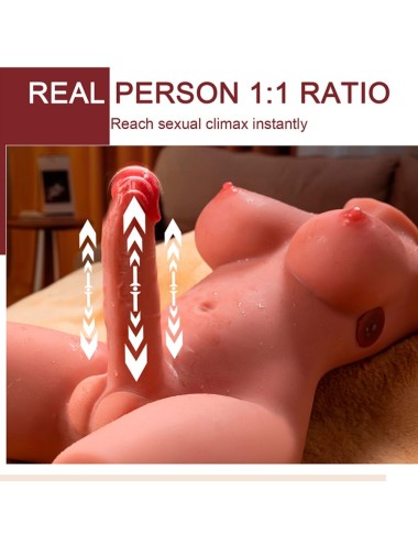 XISE - MIAH LADY BOY TORSO FEMININO COM DILDO COM VIBRAÇÃO E IMPULSIONAMENTO 55 CM