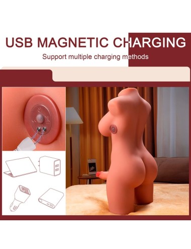 XISE - MIAH LADY BOY TORSO FEMININO COM DILDO COM VIBRAÇÃO E IMPULSIONAMENTO 55 CM