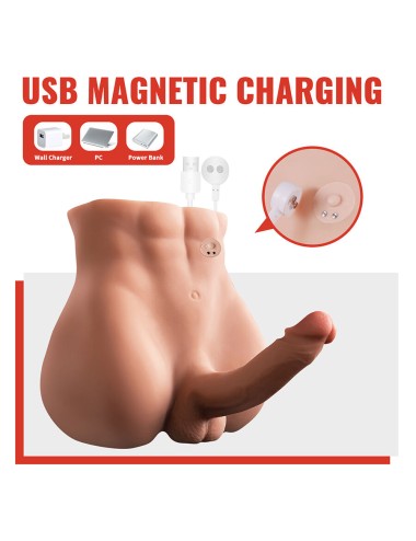 XISE - BERTLETT DILDO ASS DILDO REALISTA E ÂNUS MASTURBADOR POSIÇÃO FRONTAL COM IMPULSIONAMENTO 18 CM