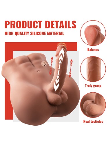 XISE - BERTLETT DILDO ASS DILDO REALISTA E ÂNUS MASTURBADOR POSIÇÃO FRONTAL COM IMPULSIONAMENTO 18 CM