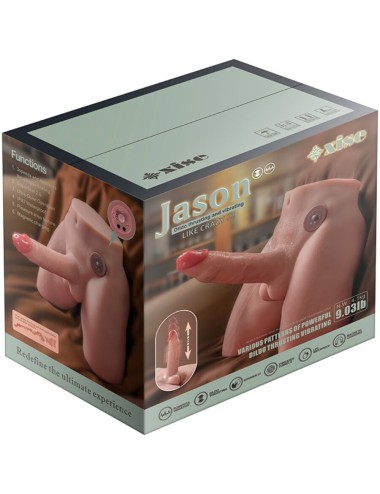 XISE - JASON DILDO REALISTA MASTURBADOR COM IMPULSO E VIBRAÇÃO 17 CM