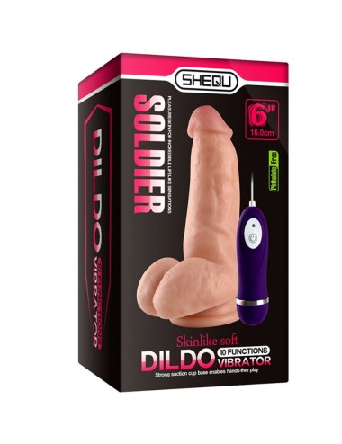 SHEQU - SOLDADO VIBRADOR DILDO COM CONTROLE REMOTO 16 CM