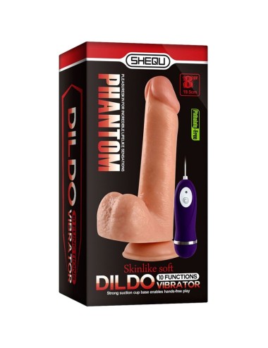 SHEQU - DILDO VIBRATÓRIO FANTASMA COM CONTROLE REMOTO 20 CM