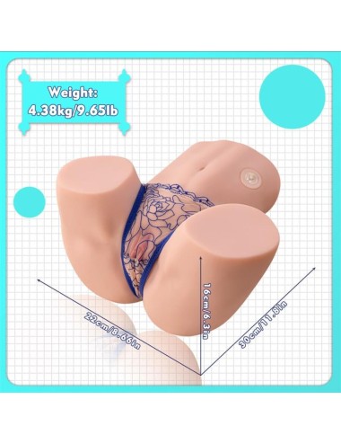XISE - MAYA SUCKING REALISTA VAGINA E ÂNUS MASTURBADOR COM VIBRAÇÃO E ONDAS ESTIMULANTES 4,5 KG