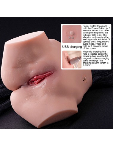 XISE - TRACY VIBRATÓRIO REALISTA MULTIPOSIÇÕES VAGINA E ÂNUS MASTURBADOR