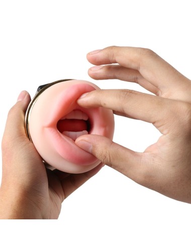 SHEQU - KAY MASTURBADOR DUPLO COM BOCA DUPLA E VIBRAÇÃO DE VAGINA