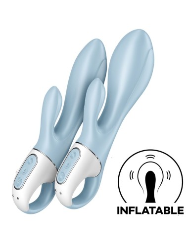 SATISFYER - BOMBA DE AR BUNNY 1 COELHO INFLÁVEL VIBRADOR AZUL