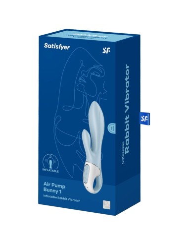 SATISFYER - BOMBA DE AR BUNNY 1 COELHO INFLÁVEL VIBRADOR AZUL