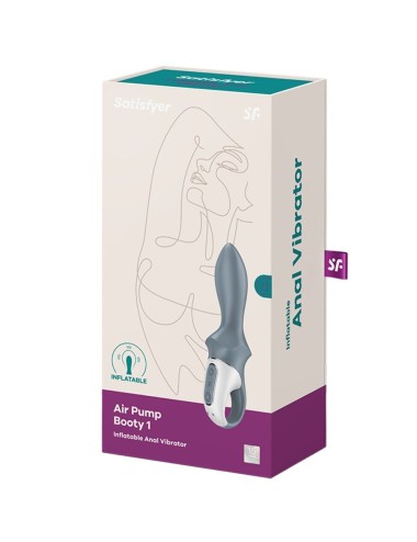 SATISFYER - BOMBA DE AR BOOTY 1 VIBRADOR INFLÁVEL ANAL CINZA