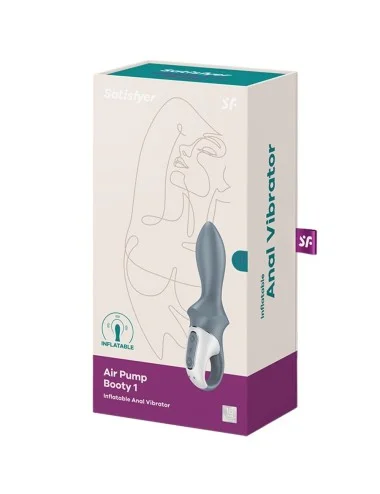 SATISFYER - BOMBA DE AR BOOTY 1 VIBRADOR INFLÁVEL ANAL CINZA