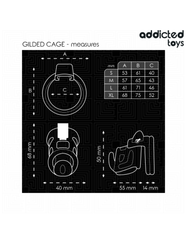 ADDICTED TOYS LOCKED - GAIOLA GILDEN GAIOLA PARA PÊNIS 8,5 CM