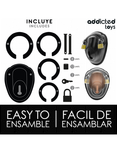 ADDICTED TOYS LOCKED - GAIOLA DE CONTENÇÃO SEM CHAVE PARA PÊNIS 11,5 CM