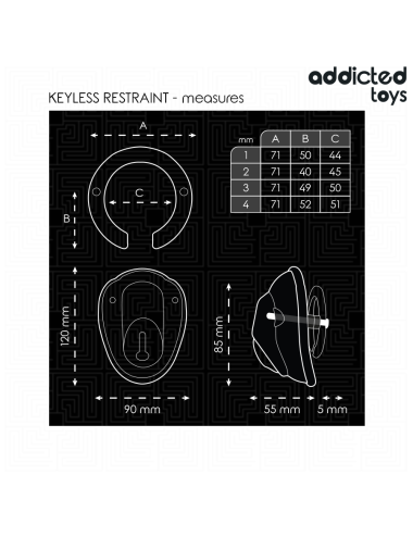 ADDICTED TOYS LOCKED - GAIOLA DE CONTENÇÃO SEM CHAVE PARA PÊNIS 11,5 CM