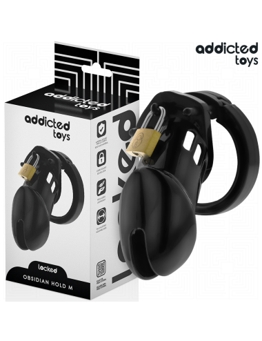 ADDICTED TOYS LOCKED - GAIOLA DE PÊNIS DE OBSIDIANA TAMANHO M